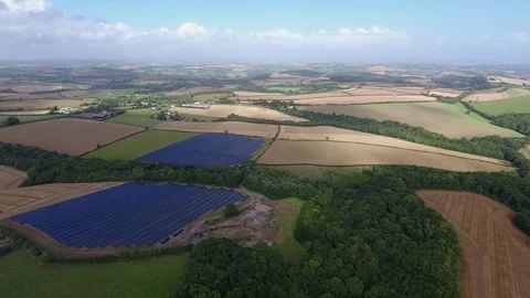 Large solar farm in UK Stock Footage 88568485