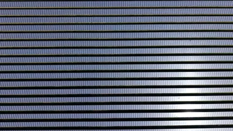 Large Solar Panel Array Aerial View Renewable Energy Farm, Coalville UK Stock Footage 332603354