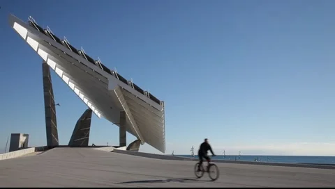 Large solar panel. Barcelona -Spain Stock Footage 1100890
