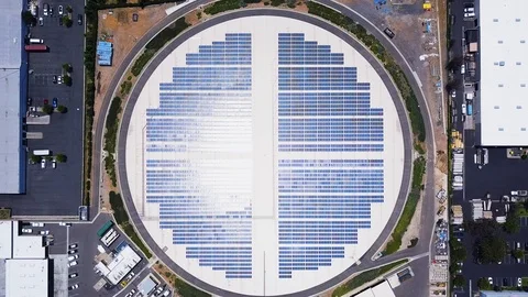 Large Solar Panel Farm Stock Footage 93160316