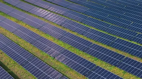 Large Solar Panel Field Pattern From Above In Clean Energy Landscape Stock Footage 337266997
