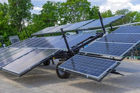 Large Solar Trailer Stock Photos