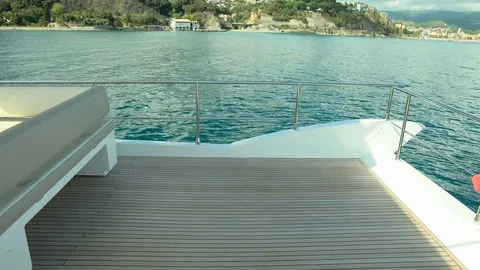 Large space on upper deck of yacht Stock Footage 71835950