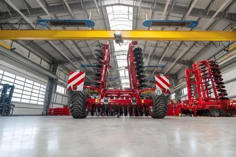 Large, spacious and light assembly shop. Stock Photos