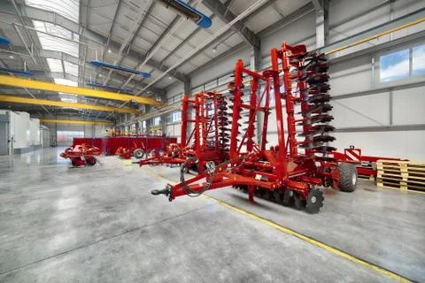 Large, spacious and light assembly shop. Stock Photos