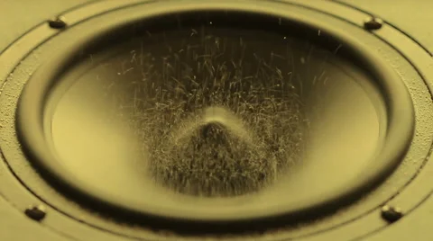 Large speaker doing a bass test in slow motion Stock Footage 42427757