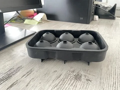 Large Sphere Ice Mold - Ice Balls Tray , Easy To Fill Round Silicone Ice Tray Stock Photos