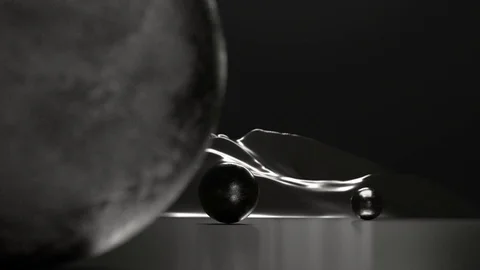 Large sphere stone start to rolling down Video stock 97864600