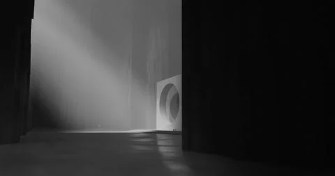 Large sphere turning CGI in black and white Stock Footage 255697929