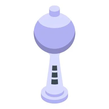 Large spherical water tower providing water to the city Stock Illustration