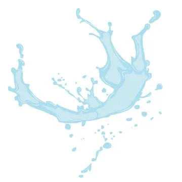 Large splash of spilled liquid on the surface Stock Illustration