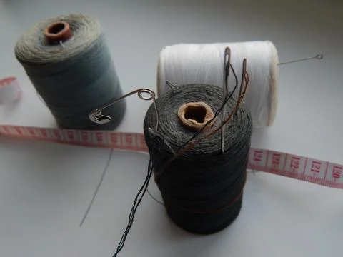 Large spools of thread 写真素材