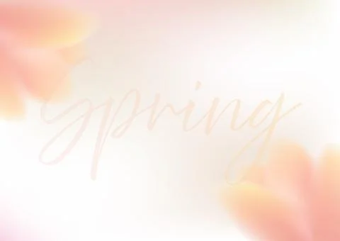 Large spring text with soft floral background Stock Illustration
