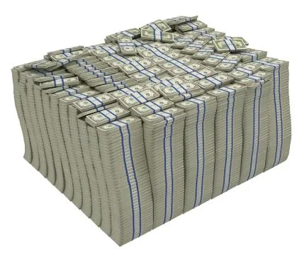 Large stack of american dollars Illustrazione stock