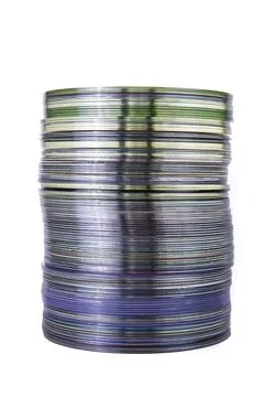 Large stack of CDs for long-term storage of information Stock Photos