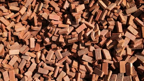 Large Stack of Red Bricks at Construction Material Warehouse. Vídeos de archivo 337623122