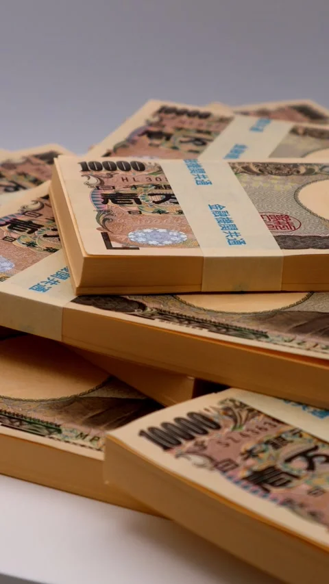 A large stack of rotating banknotes Stock Footage 336546382