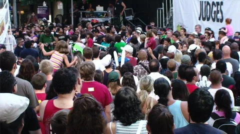 Large standing crowd Stock Footage 521543