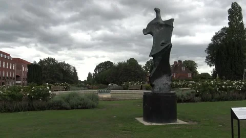 Large Standing Figure: Knife Edge 1976, by Henry Moore Stock Footage 134540760