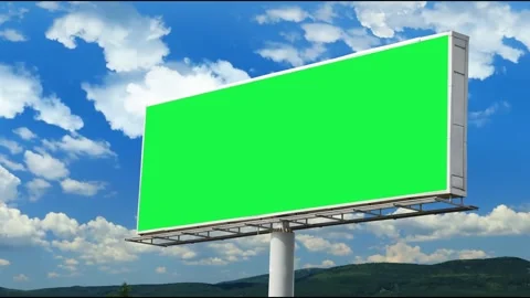 Large Static Roadside Billboard Green Screen Mockup on Clear Day 스톡 동영상 321181867