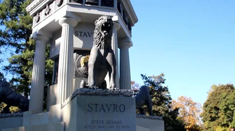 Large Statue in A Cemetery Stock Footage 42705351