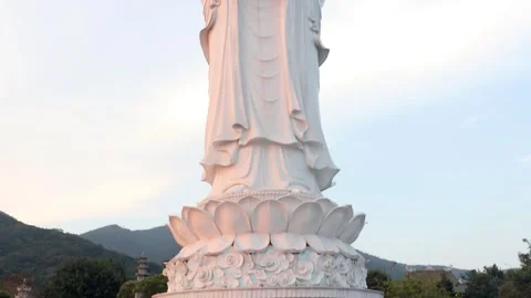 The large statue of Lady Buddha, statue of the goddess of mercy Stock Footage 310558463