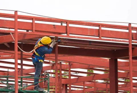 Large steel structure that is connected by scale Foto stock