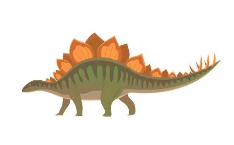 Large stegosaurus lizard isolated on white background Stock Illustration