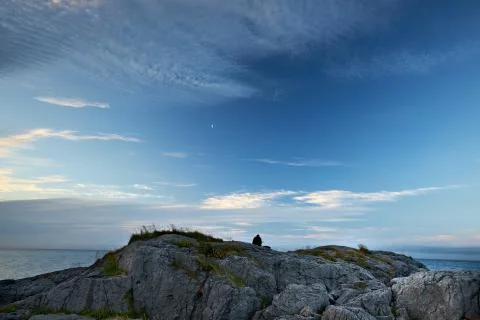 Large stone in the center Stock Photos