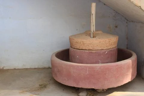 A large stone machine Foto stock