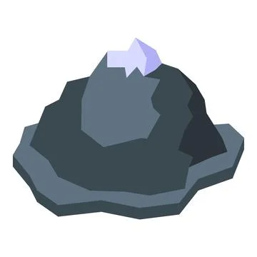 Large stone with sharp crystal growing out of it Stock Illustration