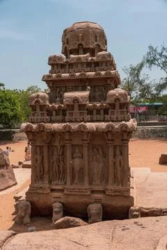 A large stone structure with a dome on top. mahabalipuram 写真素材
