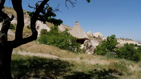Large stone town of uchhisar in Turkey Stock Footage 111371234