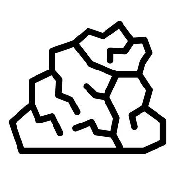 Large stone with uneven surface lying on ground modern simple design Ilustración de archivo