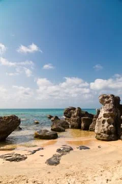 Large stones on the beach Stock Photos
