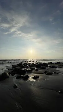 Large stones on the ocean beach Stock Photos