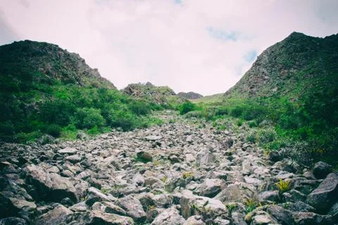Large stones path. Stock Photos