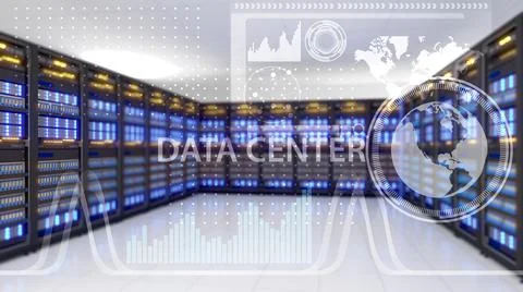 Large storage center,Data Center and Data Connectivity Technology,data center Stock Illustration