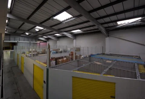 Large storage units in a warehouse Stock Photos