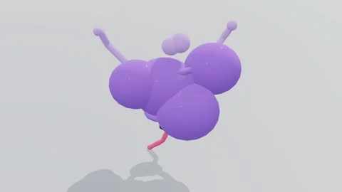 Large subunit ribosome 3d loop white background 3D animation seamless loop Video stock 341851335