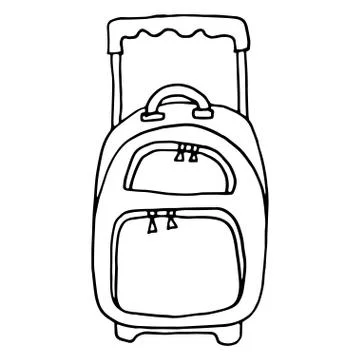 Large suitcase to carry on a white background of the airport. Stock Illustration