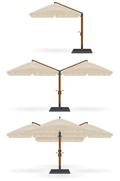 Large sun umbrella for bars and cafes on the terrace or the beach vector illu Illustration
