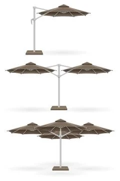 Large sun umbrella for bars and cafes on the terrace or the beach vector illu Illustration