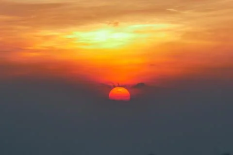 Large sunset background in summer Stock Photos