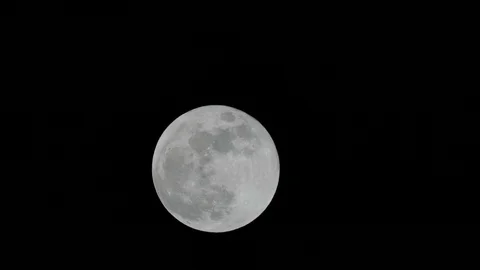 Large Super Blue Moon, moving across the night sky Stock Footage 86500541