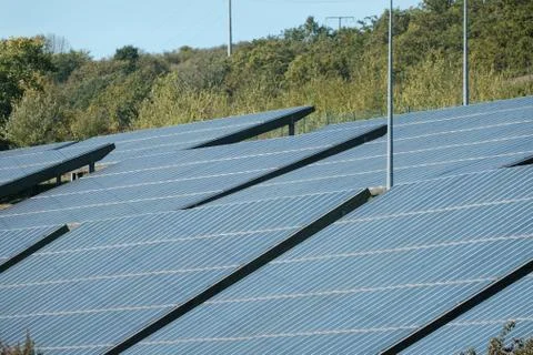 Large surface of solar panels Stock Photos