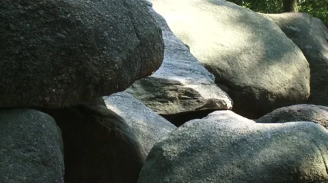 Large T shaped Prehistoric Dolmen, BORGER, THE NETHERLANDS - full screen stones Stock Footage 42107997