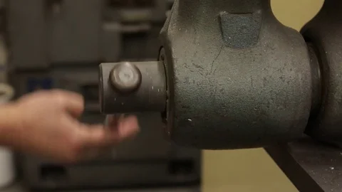 Large Table Clamp Grip Closing Stock Footage 82441727