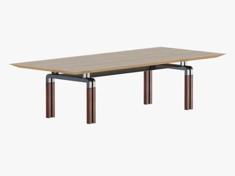 A large table for the kitchen on a white background 3d rendering Illustrazione stock