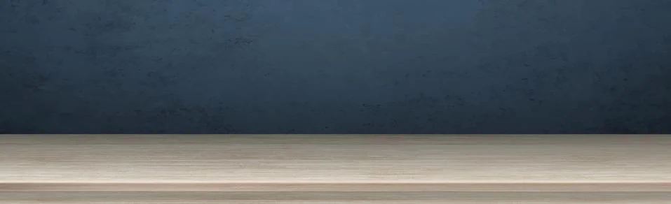 Large table top made of solid light wood, dark blue background - Vector Illustrazione stock